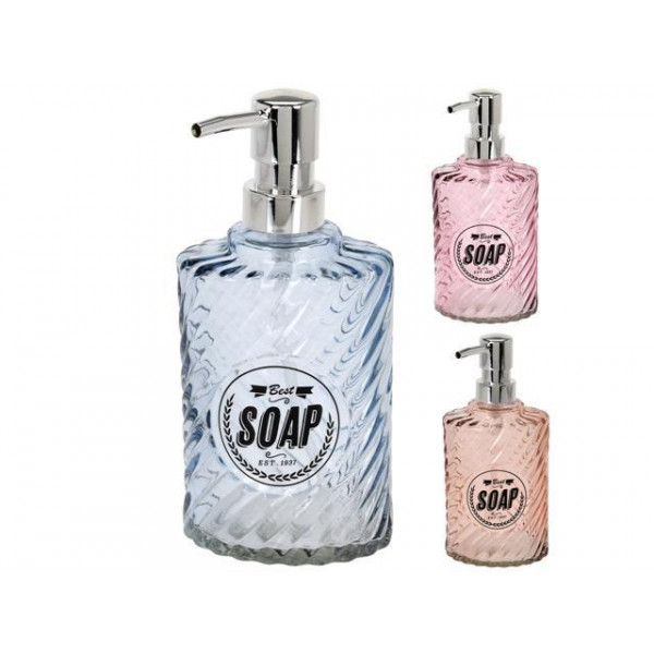Dozator pentru săpun Bathroom 414ml, 15cm, din sticlă, diverse culori