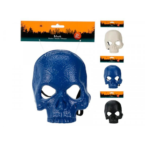 Masca Halloween Craniu, 3 culori, 16X20cm, plastic