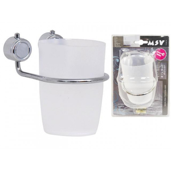 Păhar pentru periuțe de dinți încorporat în perete, marca MSV, crom Păhar pentru periuțe de dinți încorporat în perete, marca MSV, crom