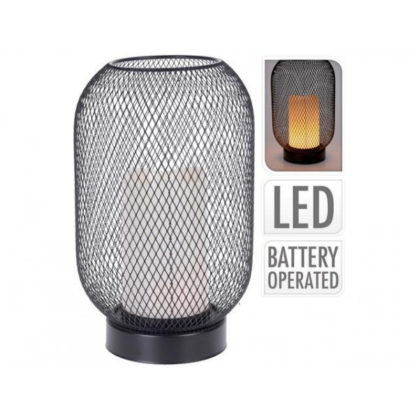 Felinar LED, 25cm, neagra, pe baterii, 3AA