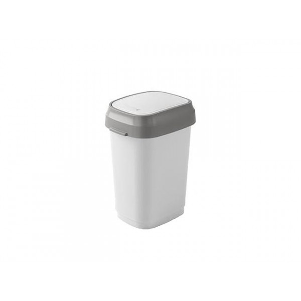 Coș pentru gunoi cu capac batant Dual Swing 10l, H33cm, alb Coș pentru gunoi cu capac batant Dual Swing 10l, H33cm, alb