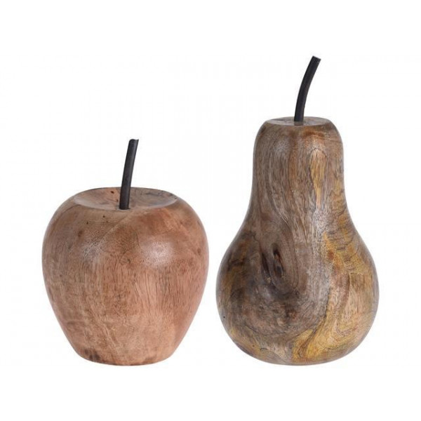 Decorativ pere 22X12X12cm si mar 15X12X12cm, lemn