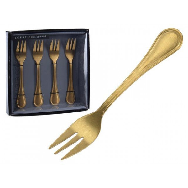 Set furculite de desert EH 4buc "auri" Antichitate, inox