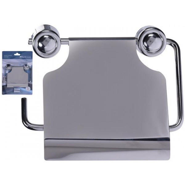 Suport pentru hârtie WC cu capac Bathroom 14X11cm, Inox