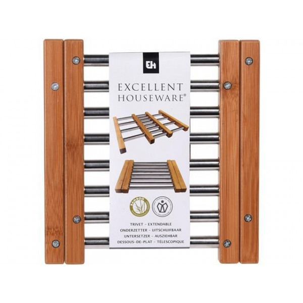 Suport pentru vase fierbinti din bambus EH 21.5X22X2.2cm extensibil Suport pentru vase fierbinti din bambus EH 21.5X22X2.2cm extensibil