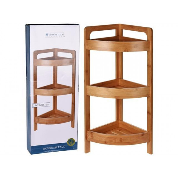 Этажерка угловая 3 уровня Bathroom 23X23X61cm, бамбук Этажерка угловая 3 уровня Bathroom 23X23X61cm, бамбук