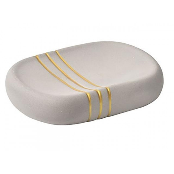 Săpunieră Tendance Golden Stripes, gri, ceramică Săpunieră Tendance Golden Stripes, gri, ceramică