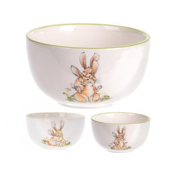 Salatiera din ceramica 12cm "Iepurasi pereche" 480ml, 2 modele Salatiera din ceramica 12cm "Iepurasi pereche" 480ml, 2 modele