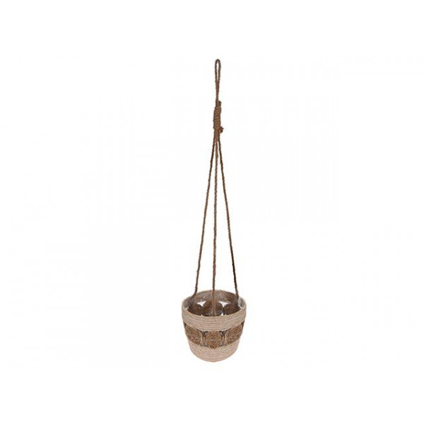 Кашпо плетеное подвесное D22cm, H18cm, две каймы Кашпо плетеное подвесное D22cm, H18cm, две каймы
