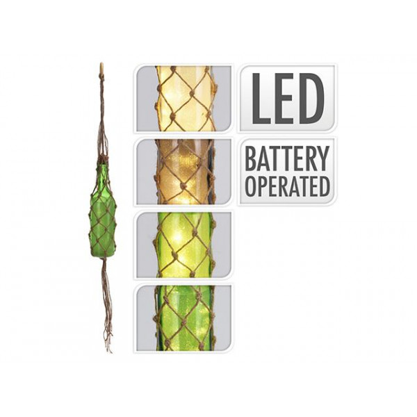 Lampa suspendata "Sticla in plasa" 5LED, D7cm, H29cm, 4culori