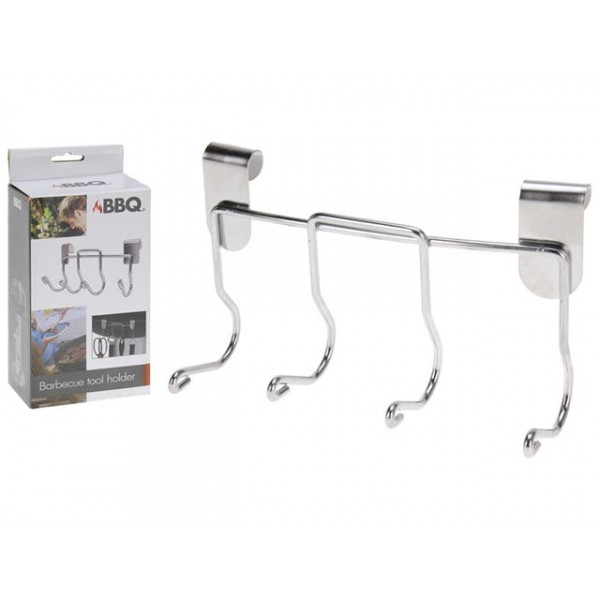 Cuier suspendabil cu 4 carlige BBQ 21cm pentru accesorii de gratar