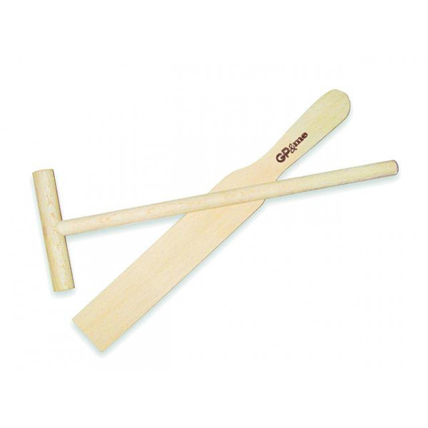 Set de lopatele din lemn pentru clatite Ghidini Gp&Me 2buc 23cm Set de lopatele din lemn pentru clatite Ghidini Gp&Me 2buc 23cm