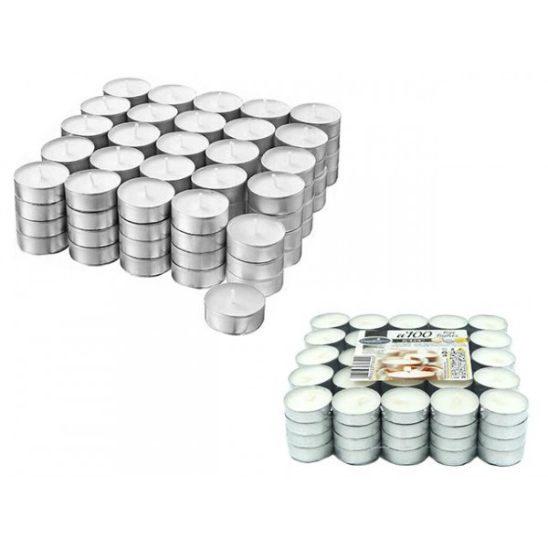 Lumanari pastile Decor 100buc D3.8X1.3cm, 3-4ore
