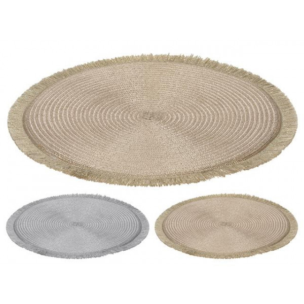 Servetel de servire D35cm, cu franjuri, 2culori Servetel de servire D35cm, cu franjuri, 2culori