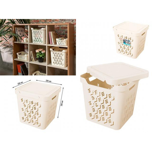 Cos cu capac Econova Deluxe 29X29X29сm, 18l, fildes Cos cu capac Econova Deluxe 29X29X29сm, 18l, fildes