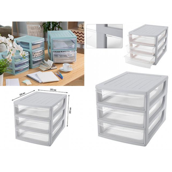 Organizator pentru depozitare Econova 26X37X26.5cm, 3 cutii, gri Organizator pentru depozitare Econova 26X37X26.5cm, 3 cutii, gri