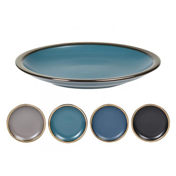 Тарелка десертная 21cm Metallic Rim Blu, керамика Тарелка десертная 21cm Metallic Rim Blu, керамика