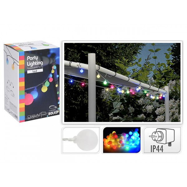 Гирлянда уличных ламп 80LED разноцветн, 16m, D2.5cm