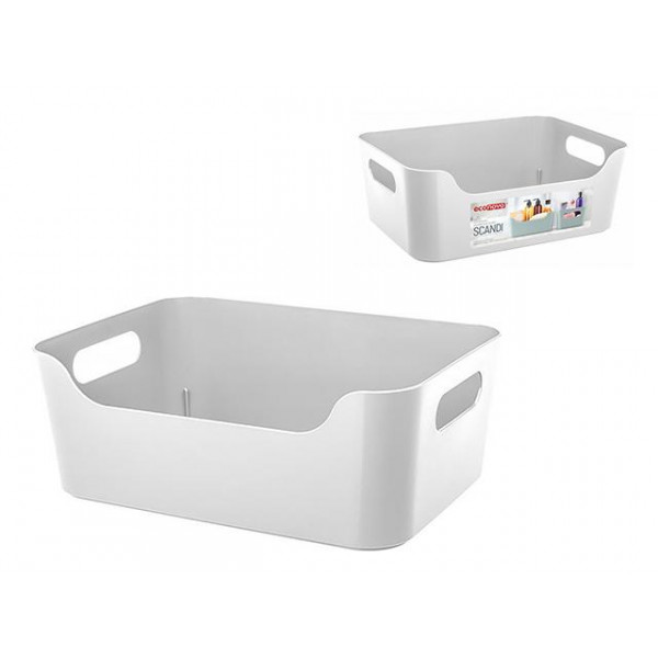 Корзина Econova Scandi 4.6l, 27X19X10.5cm, белая Корзина Econova Scandi 4.6l, 27X19X10.5cm, белая