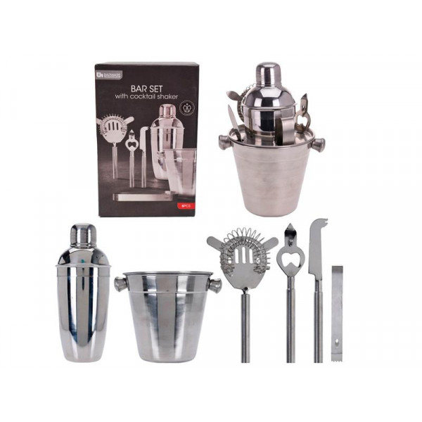 Set pentru bar EH 6buc: galeata, shaker, cleste, cutit, sita, deschizator Set pentru bar EH 6buc: galeata, shaker, cleste, cutit, sita, deschizator