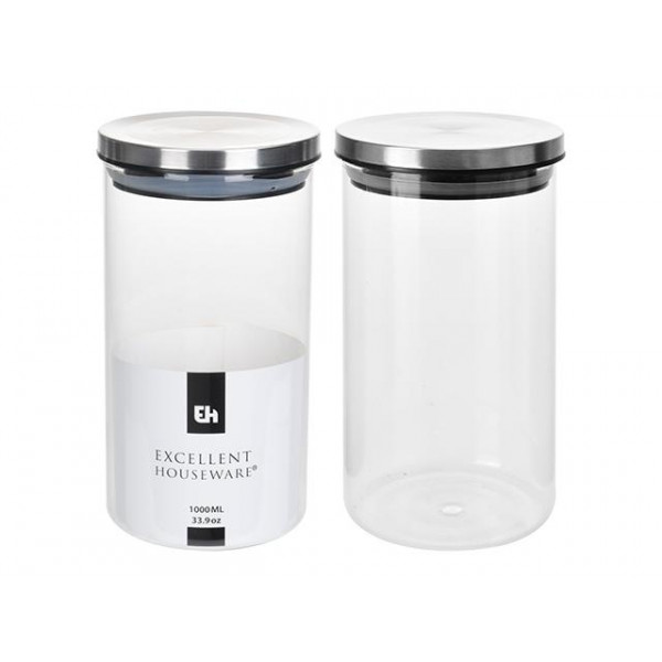 Банка стеклянная EH 1l, 19cm, крышка металлическая Банка стеклянная EH 1l, 19cm, крышка металлическая