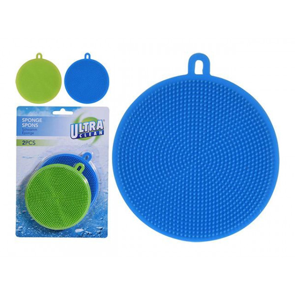 Set burete pentru spalat vase silicon Ultra Clean 2buc, D10.5cm Set burete pentru spalat vase silicon Ultra Clean 2buc, D10.5cm