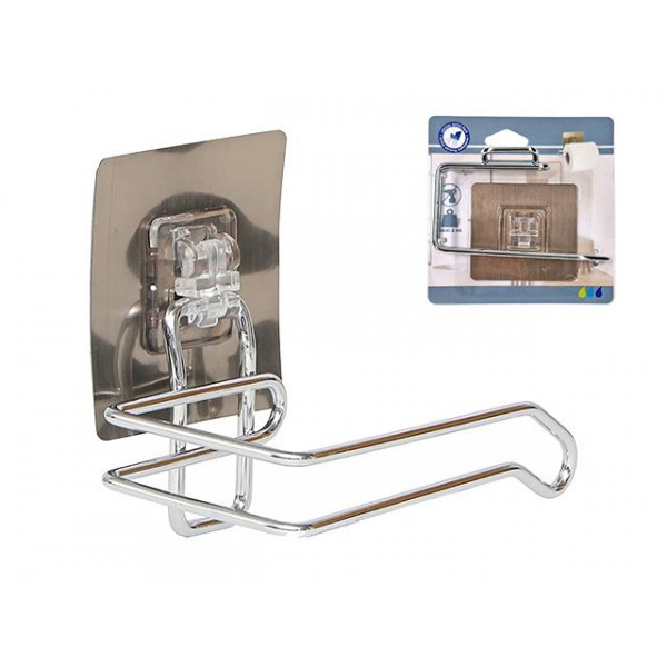 Suport pentru hârtie WC autoadeziv Tendance 8X13X10.5cm, crom