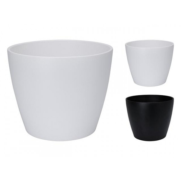 Ghiveci pentru flori din ceramica, H16cm, negru/alb Ghiveci pentru flori din ceramica, H16cm, negru/alb
