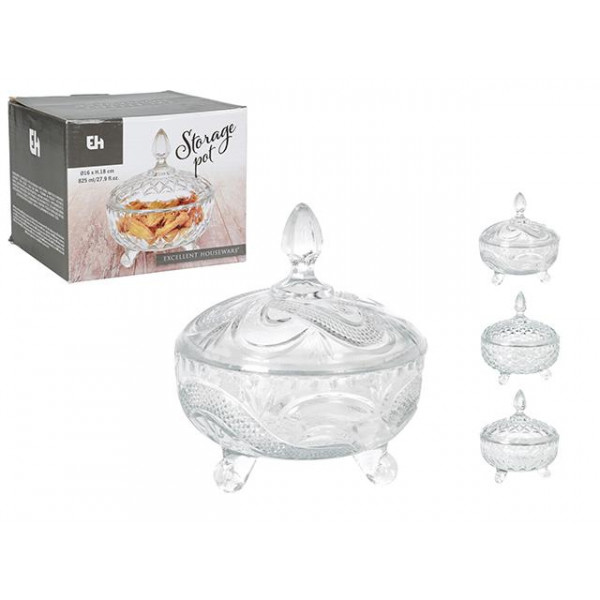 Bomboniera EH Riple 825ml D16X18cm, sticla Bomboniera EH Riple 825ml D16X18cm, sticla