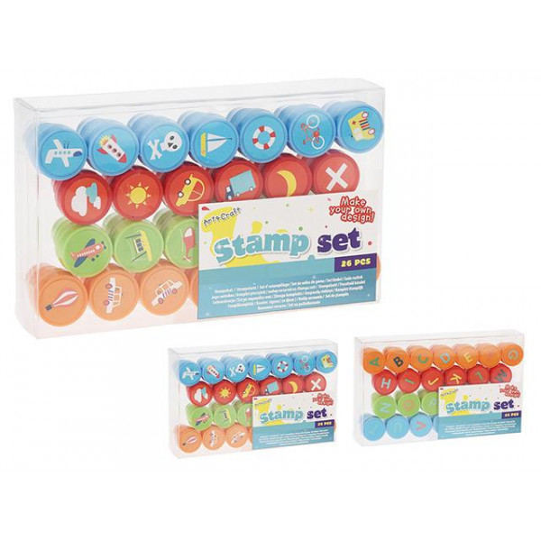 Set stampile Art&Craft Alfabet/Transport 26buc