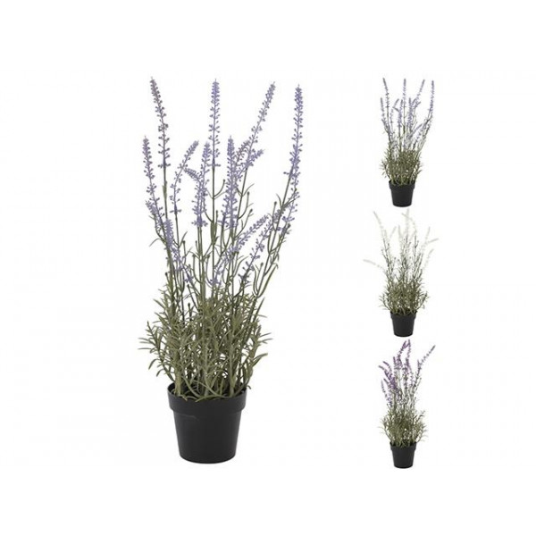 Floare artificiala "Lavanda" 46cm, ghiveci din plastic