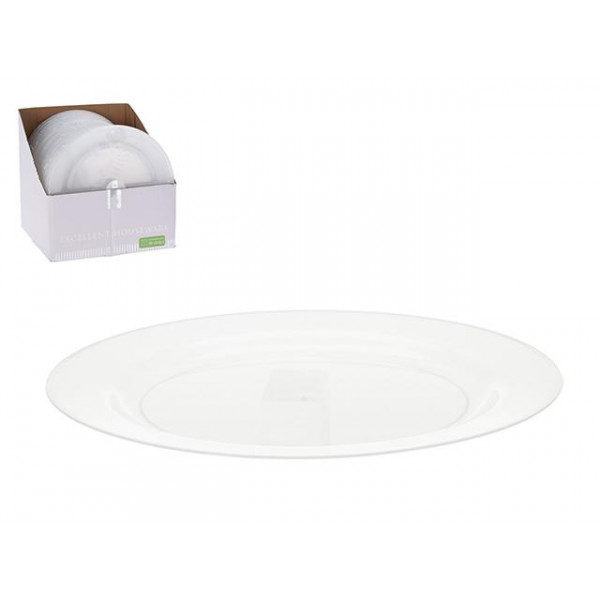 Set de farfurii reutilizabile EH 4 buc??i, 23 cm, transparente