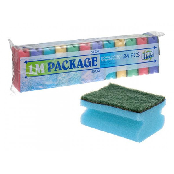 Набор губок для посуды Ultra Clean 24шт, 9X7X4.3cm Набор губок для посуды Ultra Clean 24шт, 9X7X4.3cm