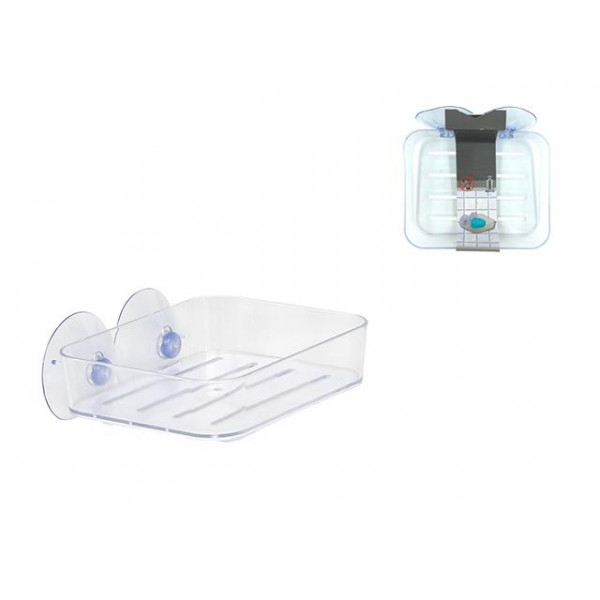 Săpunieră încorporată în perete pe Ventuză Tendance 10.8X13.5X3cm, transparentă, plastic