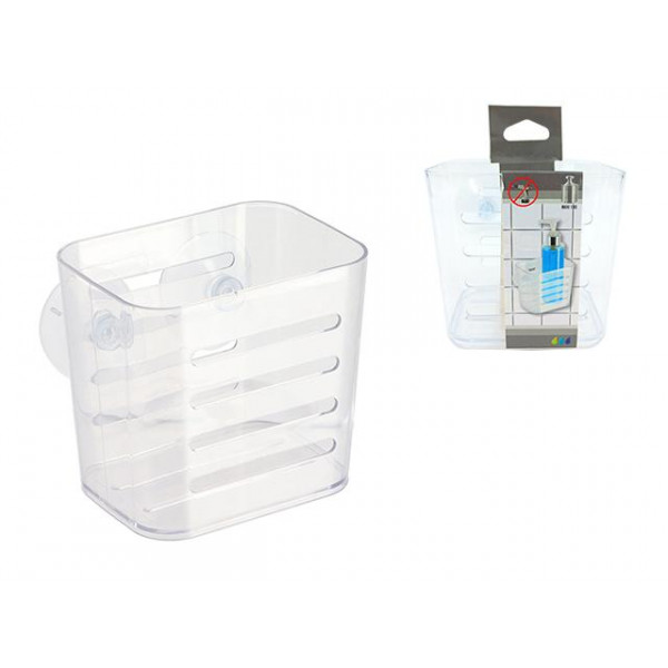 Cos pe ventuze Tendance 10X8X10.8cm, transparenta, plastic Cos pe ventuze Tendance 10X8X10.8cm, transparenta, plastic