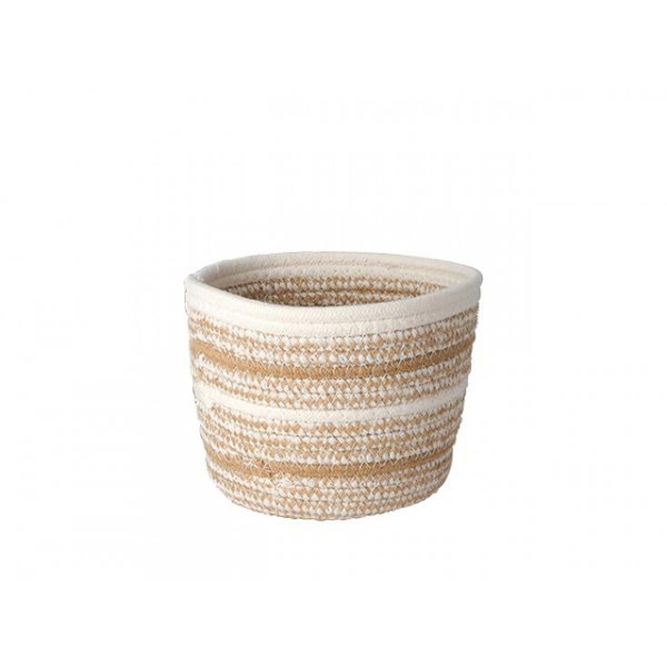 Cos ?mpletit H&S 17X13cm, ?nalt, rotund, bej