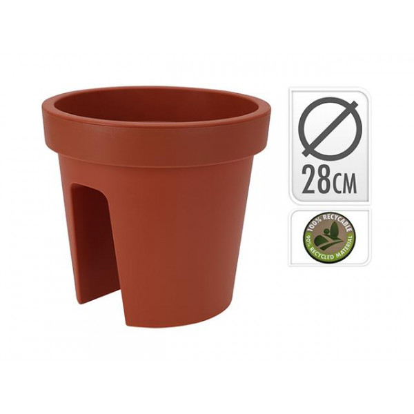 Ghiveci pentru balustrada D28, H25cm, maro Ghiveci pentru balustrada D28, H25cm, maro