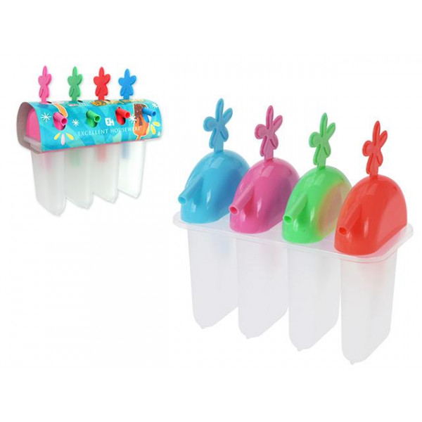 Set forme pentru inghetata 4buc, transparente, 14.5X7.8X17cm, plastic Set forme pentru inghetata 4buc, transparente, 14.5X7.8X17cm, plastic
