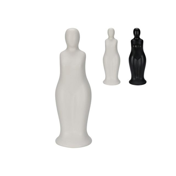 Statueta "Silueta unei femei" 22cm, ceramica, negru/alb Statueta "Silueta unei femei" 22cm, ceramica, negru/alb