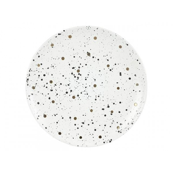 Тарелка десертная 20.5cm Metallic Speckle "Горох", белая Тарелка десертная 20.5cm Metallic Speckle "Горох", белая