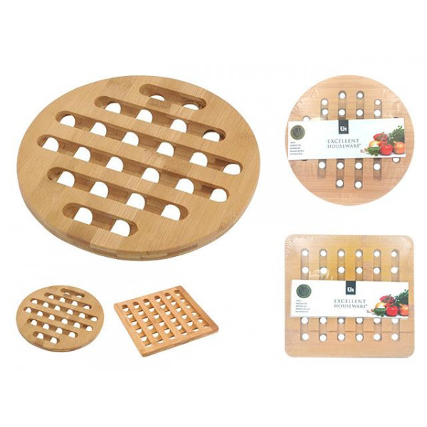 Suport pentru vase fierbinti EH 20X20X1cm, din bambus