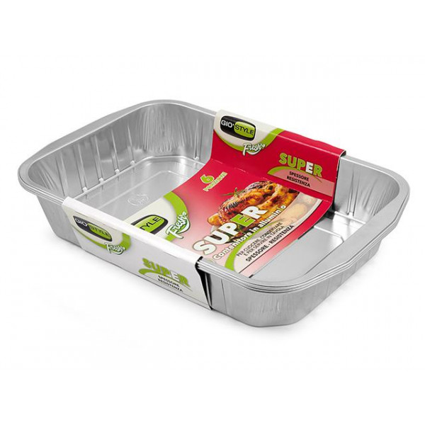 Forme din aluminiu GioStyle 3buc, 125µm, 29X19X4.5cm, 6 portii Forme din aluminiu GioStyle 3buc, 125µm, 29X19X4.5cm, 6 portii