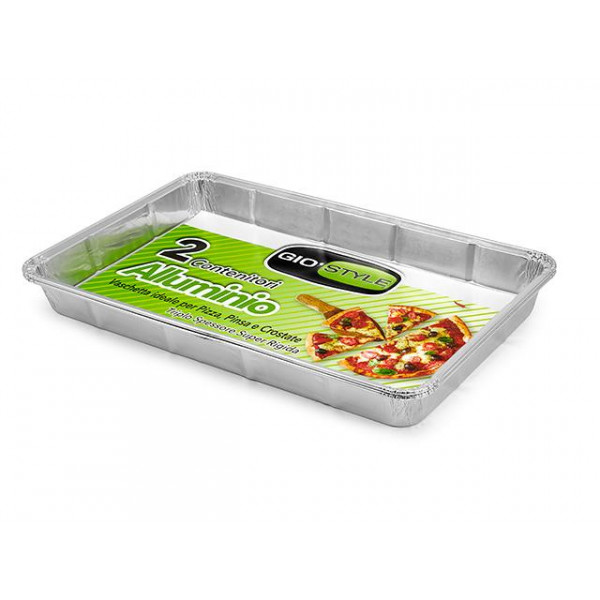 Forme din aluminiu GioStyle 2buc, 350µm, 32.5X20X3cm, pentru pizza Forme din aluminiu GioStyle 2buc, 350µm, 32.5X20X3cm, pentru pizza