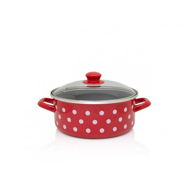Кастрюля эмалированная Classic 20cm, 2.75l, крышка стекло