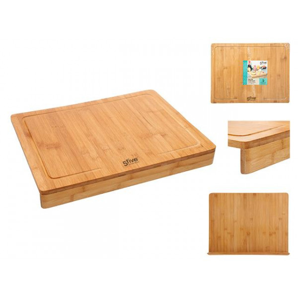 Tocator din bambus Five 45X34cm, cu margine Tocator din bambus Five 45X34cm, cu margine