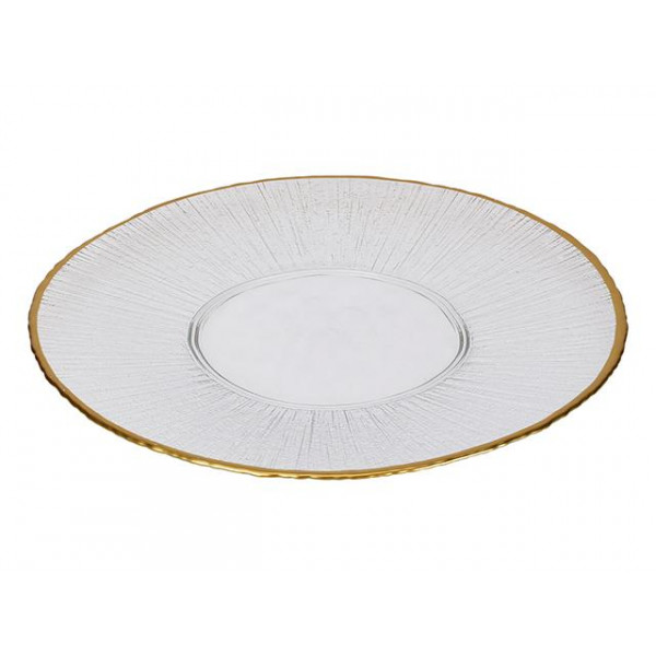Тарелка сервировочная 31cm Golden Rim, стекло Тарелка сервировочная 31cm Golden Rim, стекло