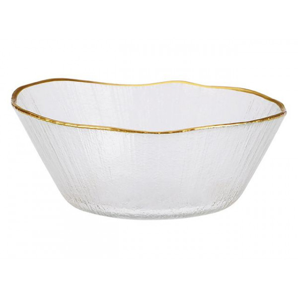 Salatiera din sticla 15cm Golden Rim Salatiera din sticla 15cm Golden Rim