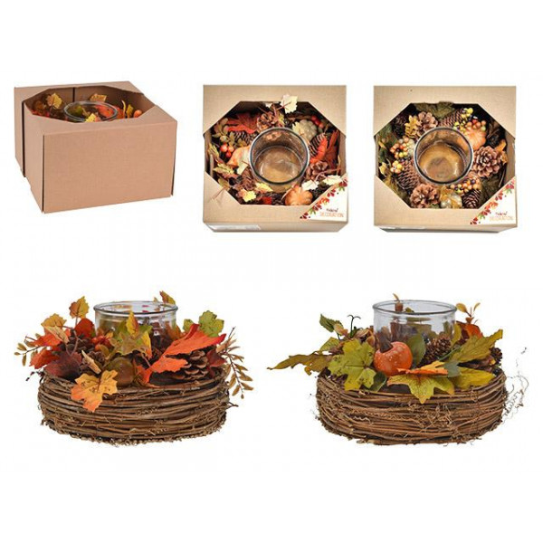 Sfesnic cu ramuri si conuri "Toamna" D21X14cm Sfesnic cu ramuri si conuri "Toamna" D21X14cm