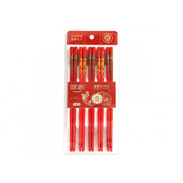 Set betisoare din bambus 10 perechi, rosu Set betisoare din bambus 10 perechi, rosu