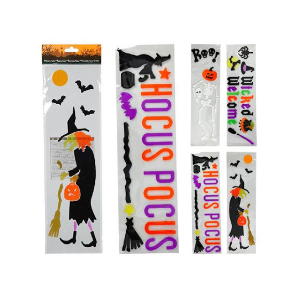 Autocolante gel pentru ferestra Halloween 48X15cm, 4 modele